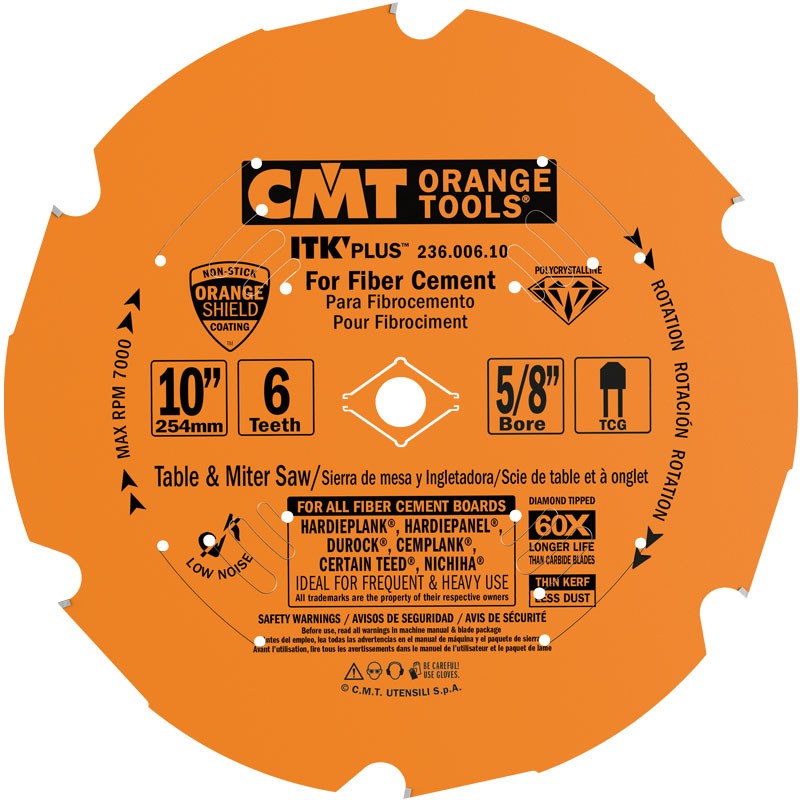 ITK PLUS 10 IN. X 6T DIAMOND CIRCULAR FIBER CEMENT SAW BLADE