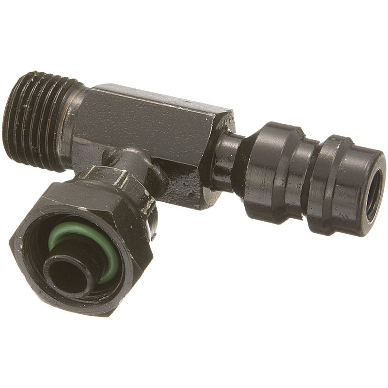 75732  1 1/16-14 X 3/4T 90 BUMPED TUBE O-RING R134A SERVICE PORT ADAPTER
