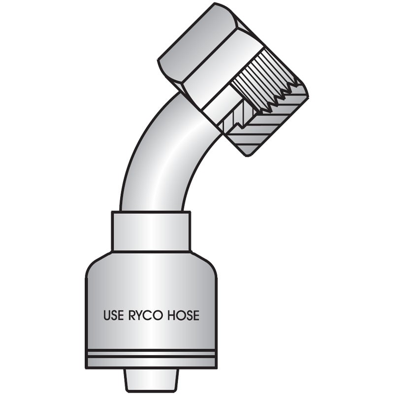 T2810-0409 1/4H X 1/4T O-Ring Face Seal Female 45° Tube Bend - T2000 Series