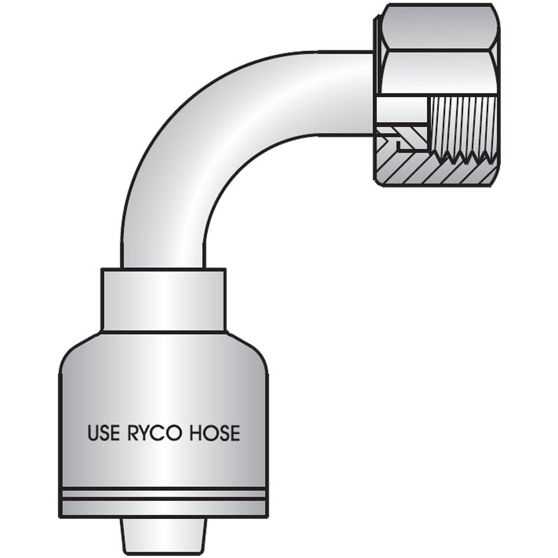 T2820-1019 5/8H X 3/4T O-Ring Face Seal Female 90° Medium Tube Bend - T2000 Series