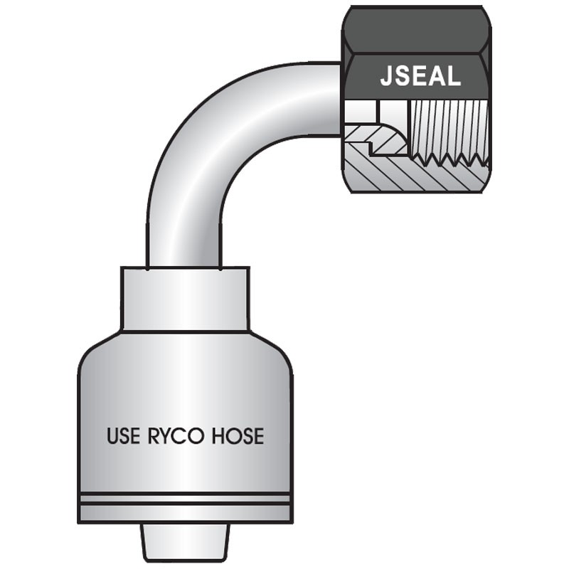 T4240-0407 1/4H X 1/4T JSEAL™ / JIC 37° Female 90° Medium Tube Bend - T4000 Series