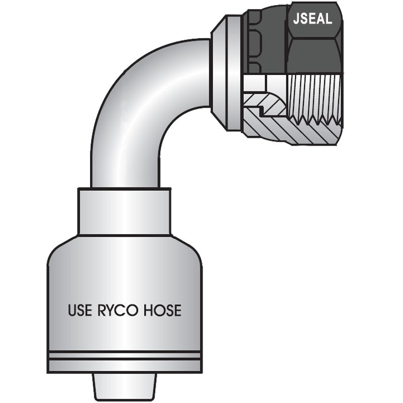 T2243-0612 JSEAL 3/8H X 1/2 90DEG SHORTBEND 90 DEG ELBOW