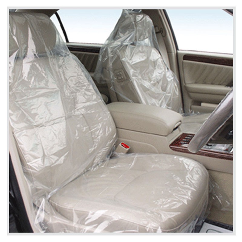 36" x 60" 4 Mil Clear Plastic Car Seat Cover (Box of 50)