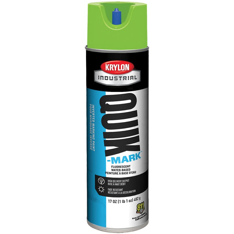 Quick-Mark™ WB Inverted Marking Paint - 17 oz. - Fluorescent Green