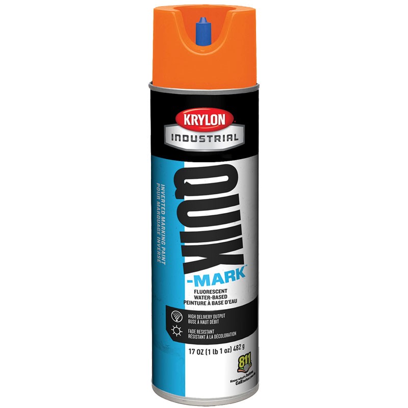 Quick-Mark™ WB Inverted Marking Paint - 17 oz. - Flourescent Orange