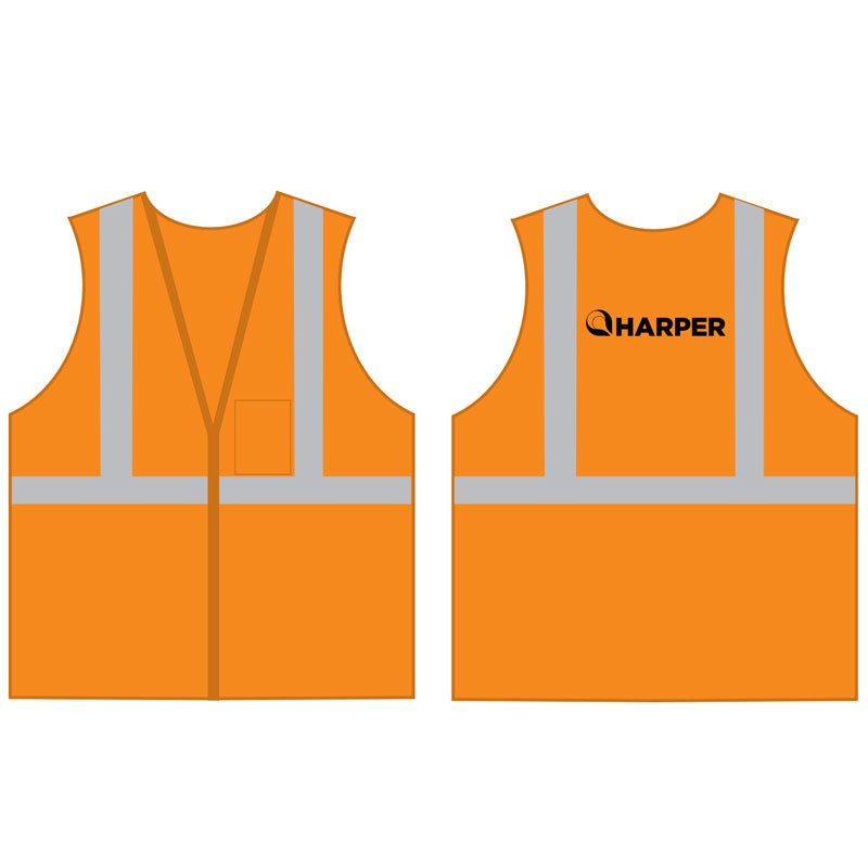 XL CLASS 2 SAFETY VEST - ORANGE MESH - W/ HARPER LIMBACH LOGO