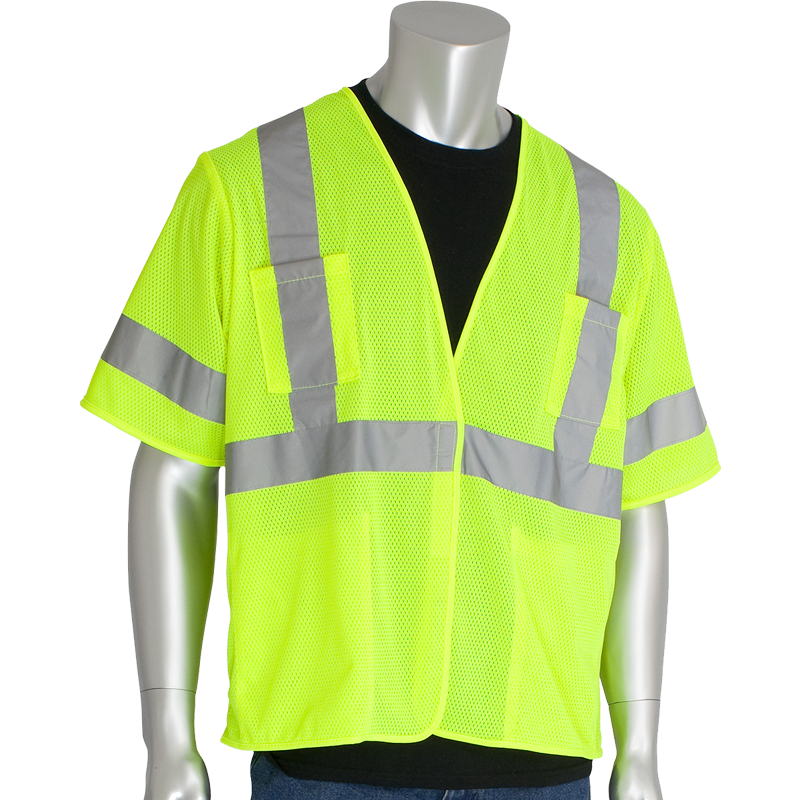 Class 3 Safety Vest, Hi-Vis Yellow, H & L Closure, 6-XL