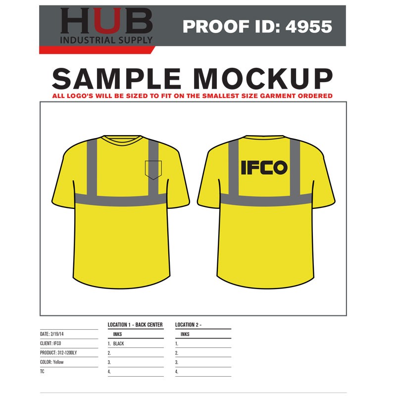 Class 2 Crew Neck T-Shirt w IFCO Logo Lime Yellow 2-XL