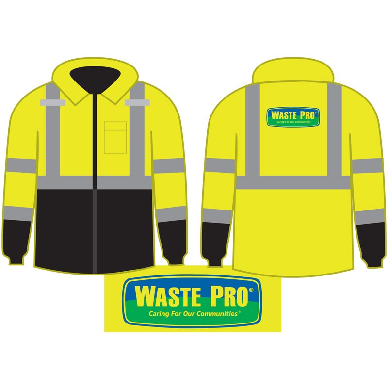 Value Black Trim Bomber Jacket w/ Color Waste Pro Logo, Yellow - 4-XL