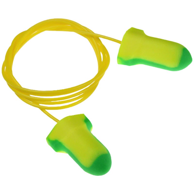 Deterrent™ T-Shape Disposable Foam Earplugs, Hi-Vis Yellow, Corded