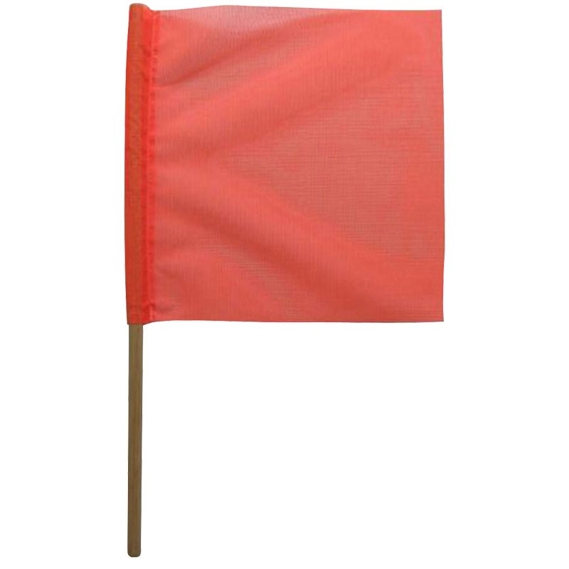 18" x 18" Light Weight Oarange Mesh Safety Flag W/ 30" Wooden Dowel