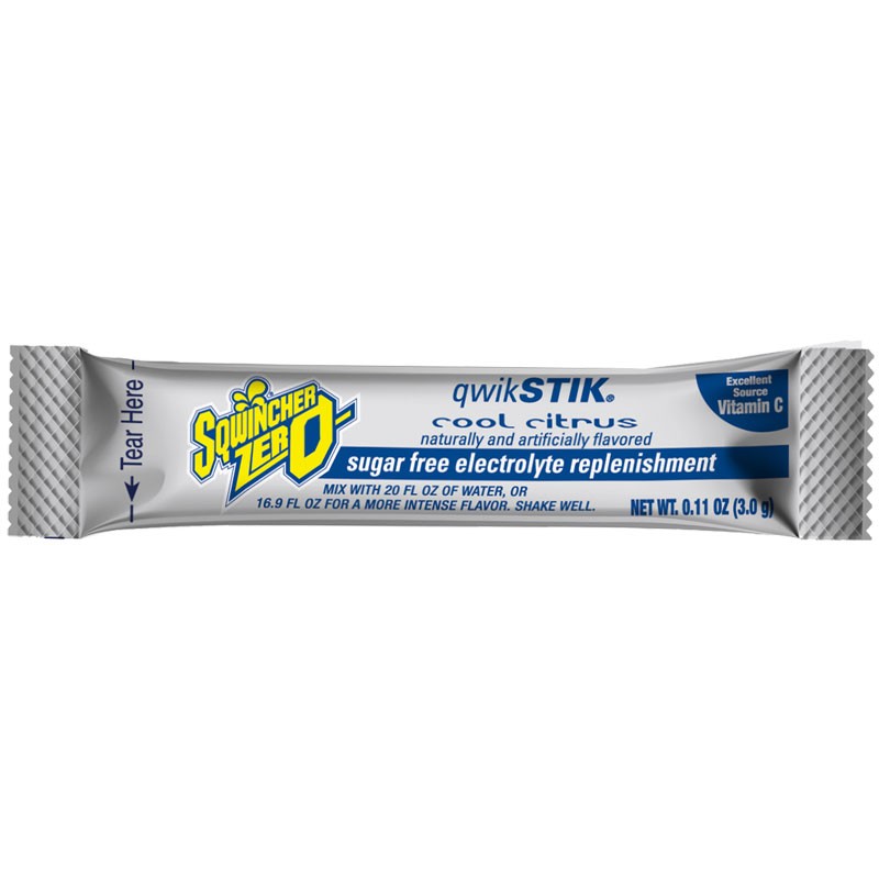 Sqwincher® Qwik Stik® ZERO 16.9 - 20 Oz. Instant Powder Mix, Cool Citrus