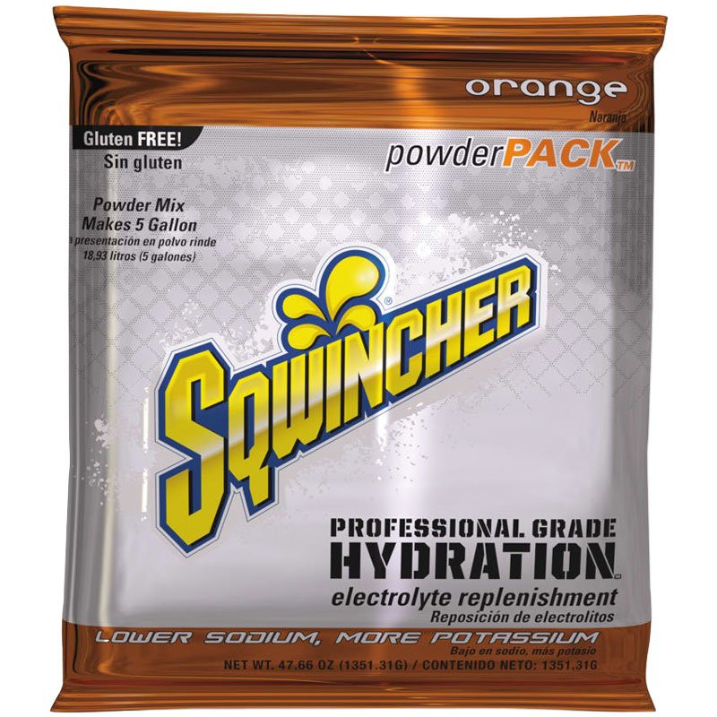 Sqwincher® Powder Packs, Makes 5 Gal., Orange