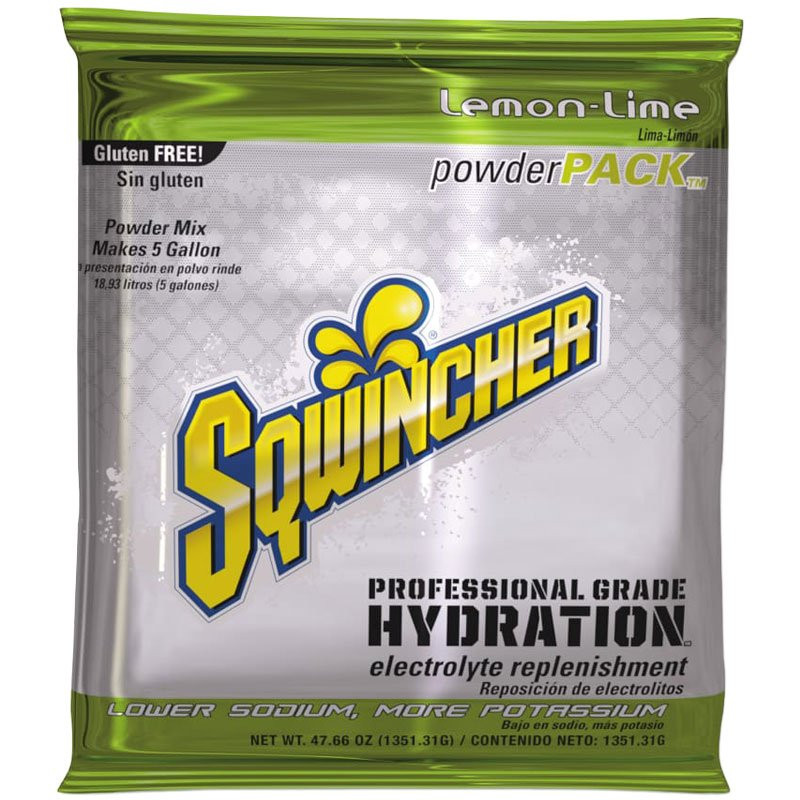 Sqwincher® Powder Packs, Makes 5 Gal., Lemon-Lime