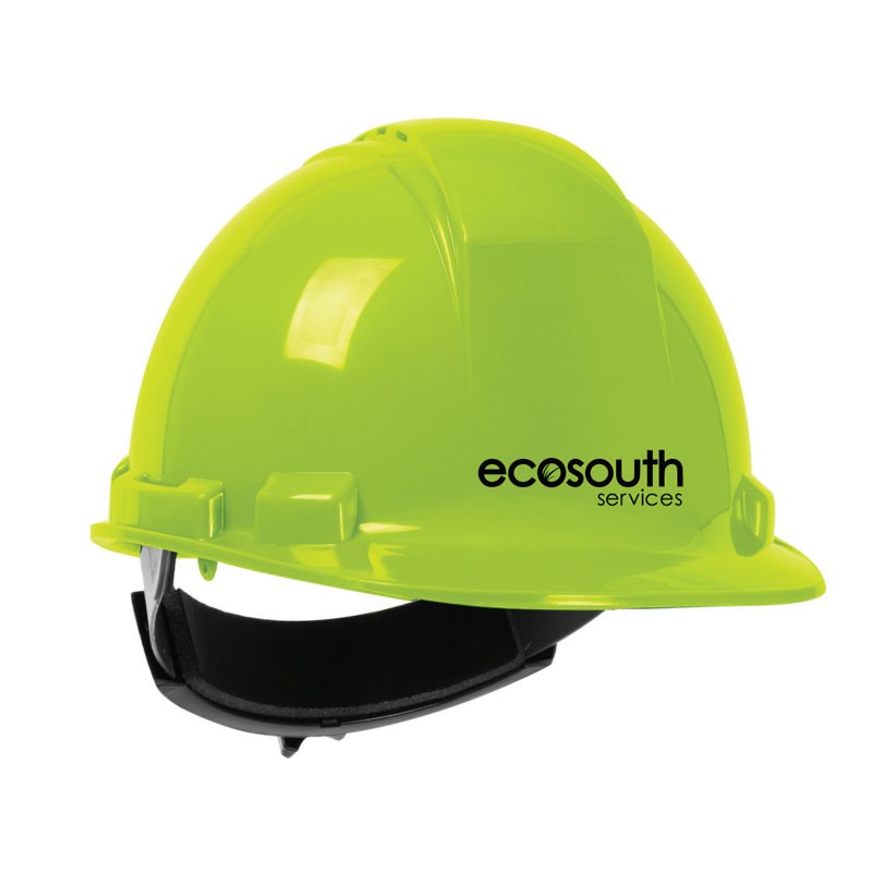 241R YELLOW HARDHAT W/4-PT WHEEL RATCHET SUSPENSION W/ ECOSOUTH LOGO 1C - 1L