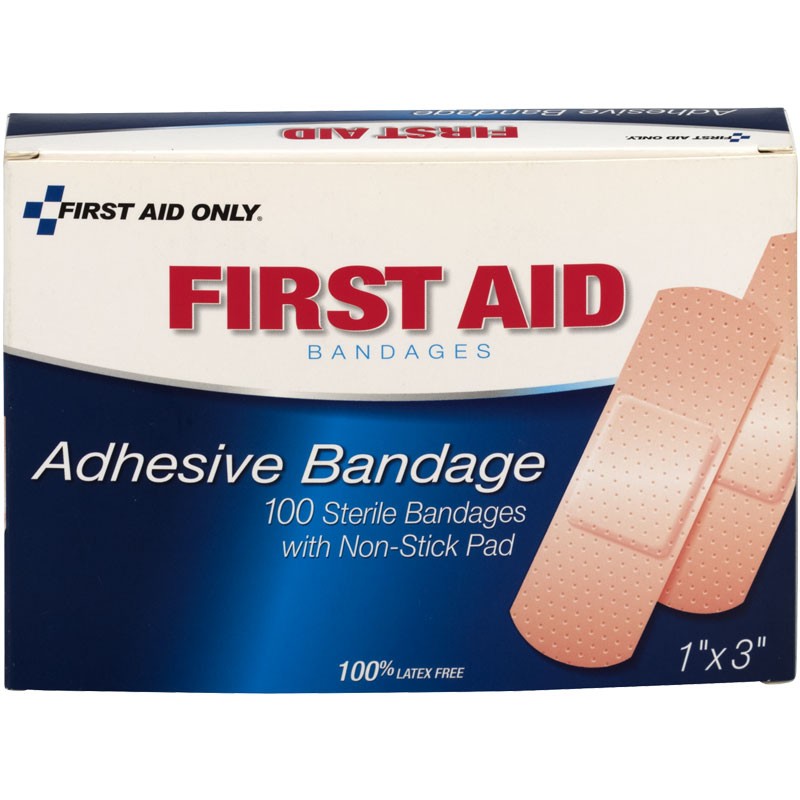 1" x 3" Plastic Bandages 100/Box