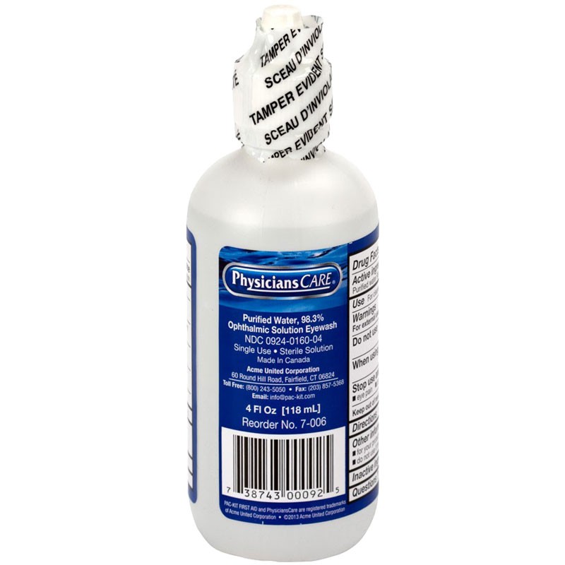 Eyewash Refill Bottle, 4 Oz.