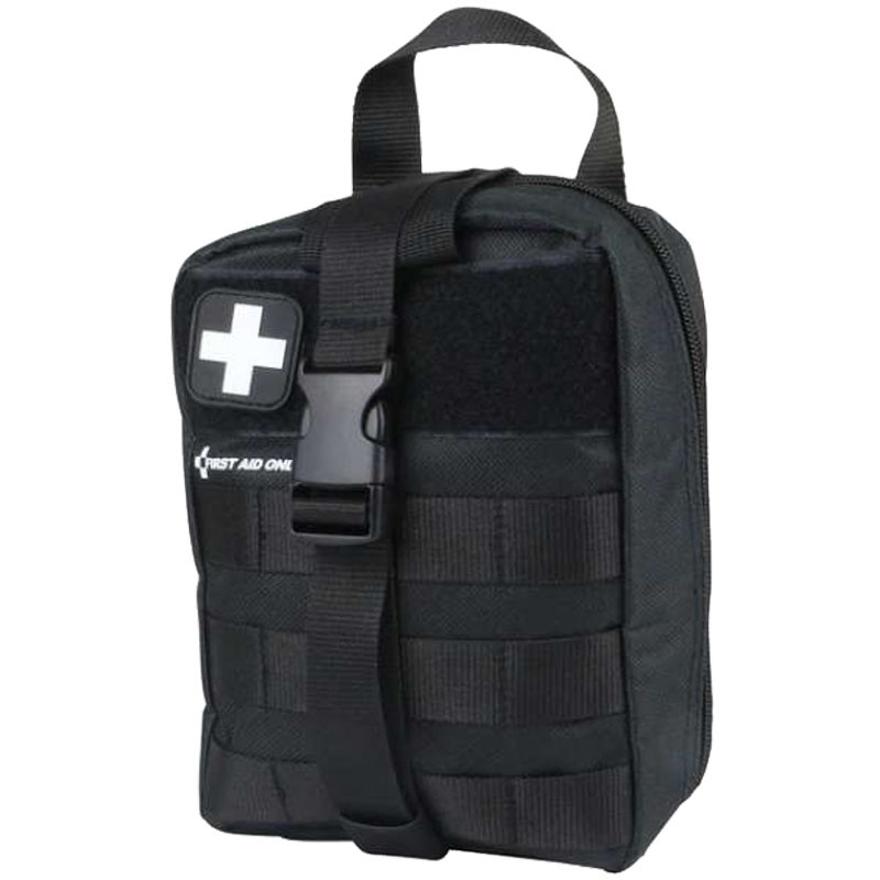 ANSI 2021 Class A First Aid Kit in Attach and Release Tactical Bag, Black