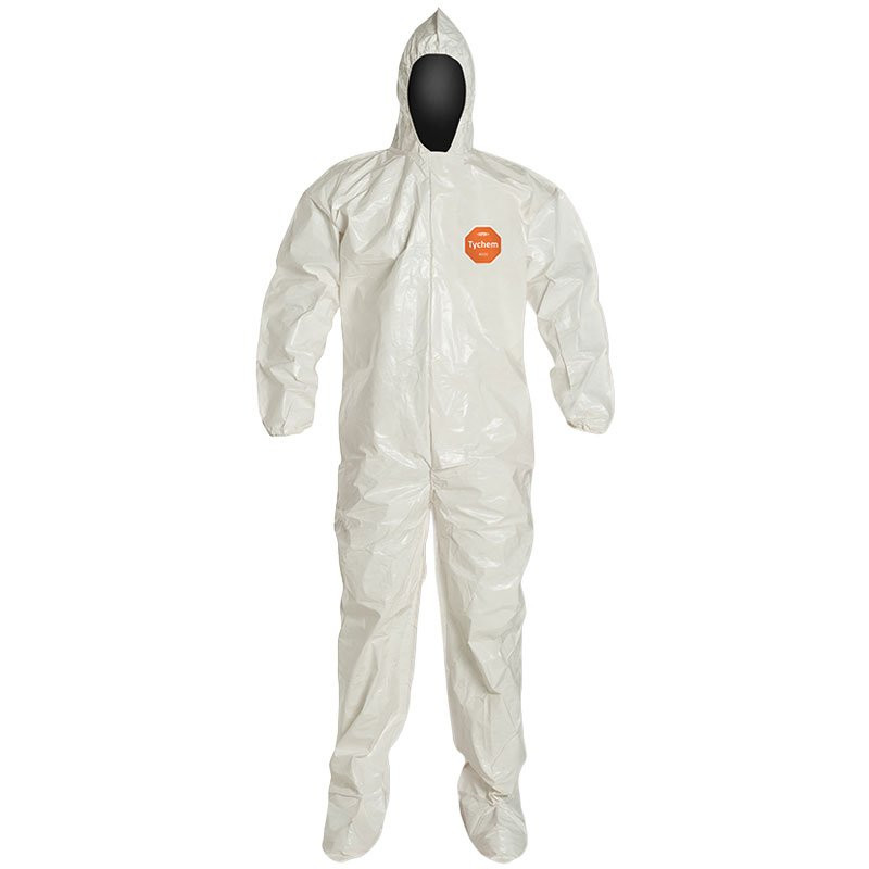 Dupont™ Tychem® 4000 Coveralls, with Hood, Bound Seams, & Boots, 5-XL