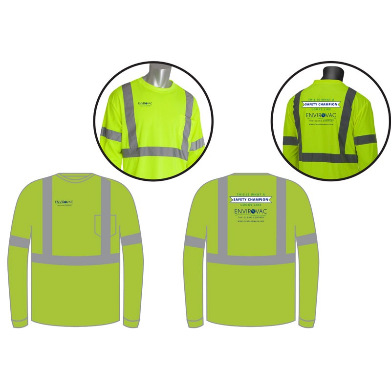 4-XL CLASS 3 HI-VIS YELLOW LONG SLEEVE SHIRT  W/ ENVIROVAC LOGO 3C-2L