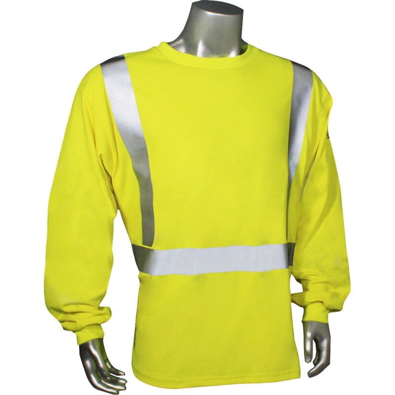 2XL CLASS 2 FR HI-VIS GREEN L/S T-SHIRT