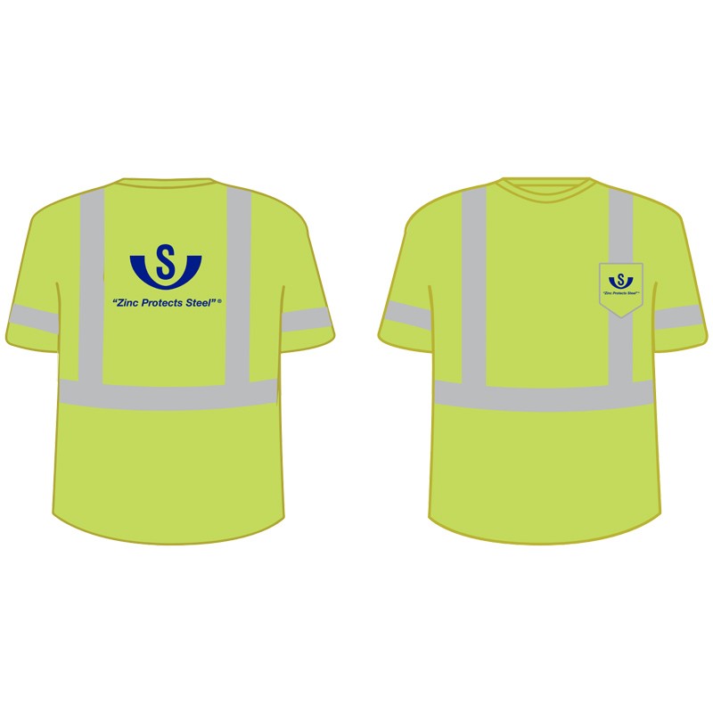 4XL  CLS-3 HI VIS YLW SOFT TOUCH T-SHIRT W/ V&S GALV LOGO (1C -2L)