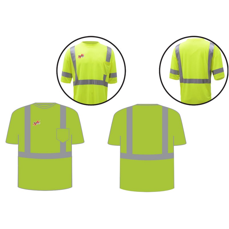 XL CLASS 3 MOISTURE WICKING SHORT SLEEVE T-SHIRT LIME