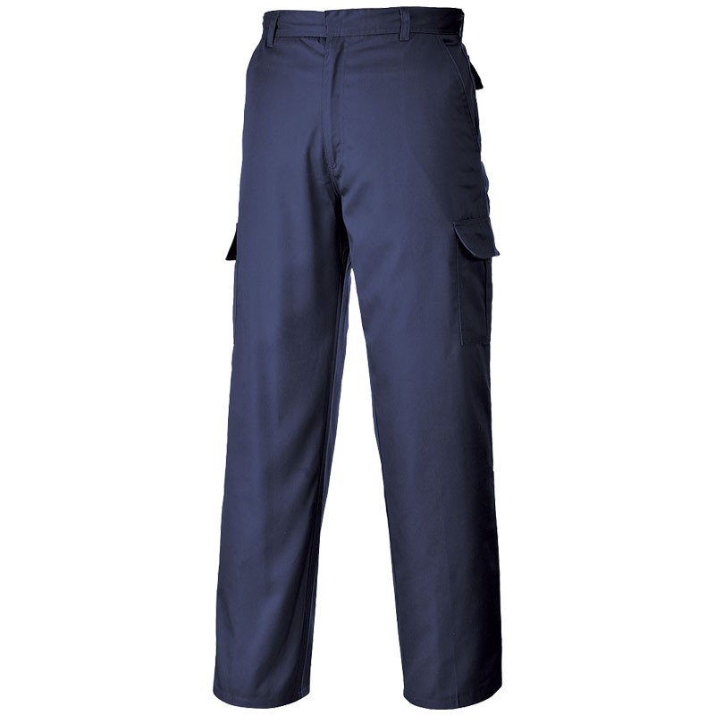 Poly-Cotton Cargo Pants, Navy Blue, Size 46 Regular