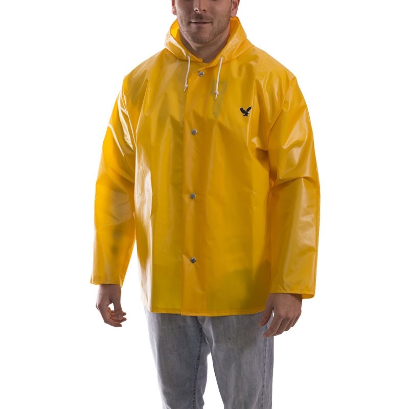 Lightweight Hooded Jacket, Polyester on Nylon, Yellow, 2-XL
