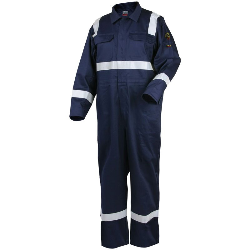 FR/AR Navy Cotton Coverall w/2" Reflective Tape, Medium