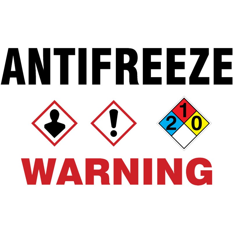 10" x 14" NFPA Diamond Label, Antifreeze, Adhesive Vinyl