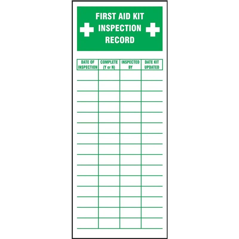 First Aid Inspection Label