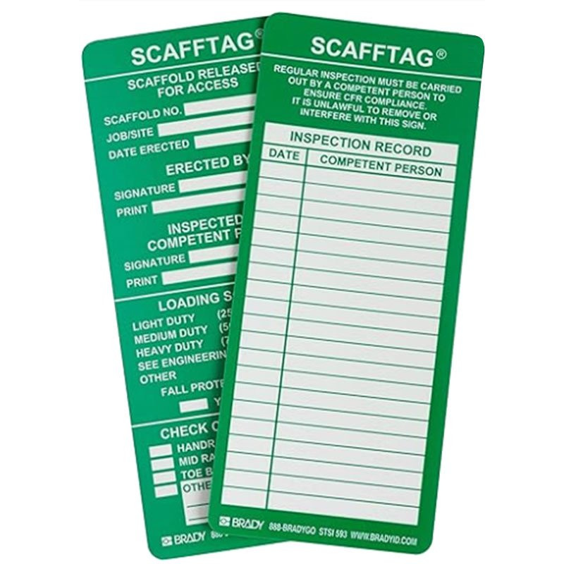 Green Scaffold Tag, Plastic