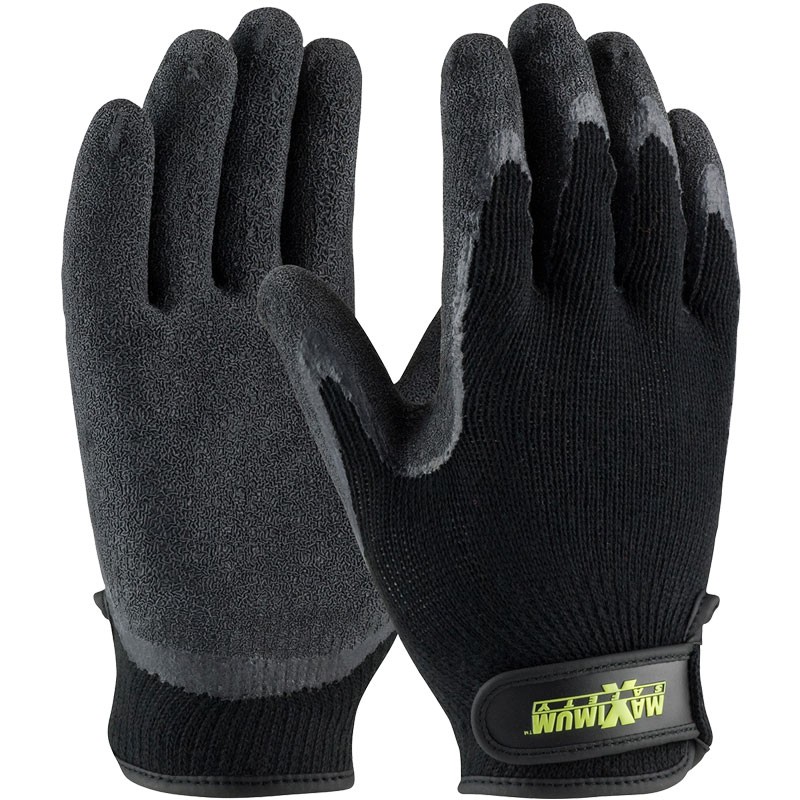 Maximum Safety Cotton Mechanics Glove, Latex Coated Palm, Small