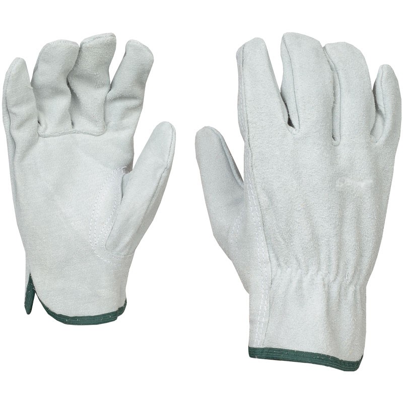 Economy Split Leather Drivers Glove, Elastic Back, Keystone Thumb, Gray, 3X-Large