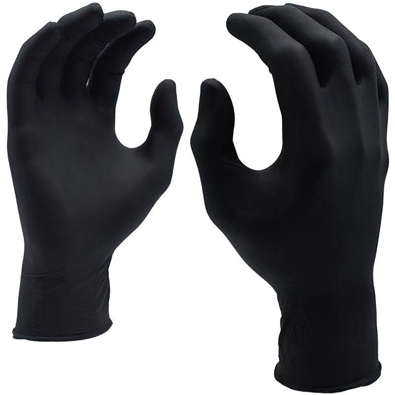 6 Mil Black Disposable Nitrile Glove, Textured Grip, X-Large