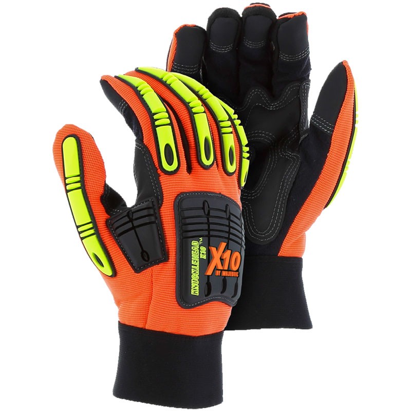 ARMORSKIN™ Knucklehead X10 Hi-Vis Mechanics Glove, Medium