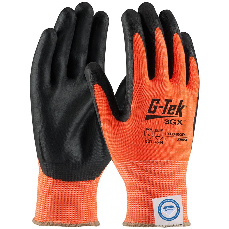 19-D340OR-L DYNEEMA DIAMOND CUTRESISTANT SPANDEX HV OR NITRILE COATED GLOVES LG