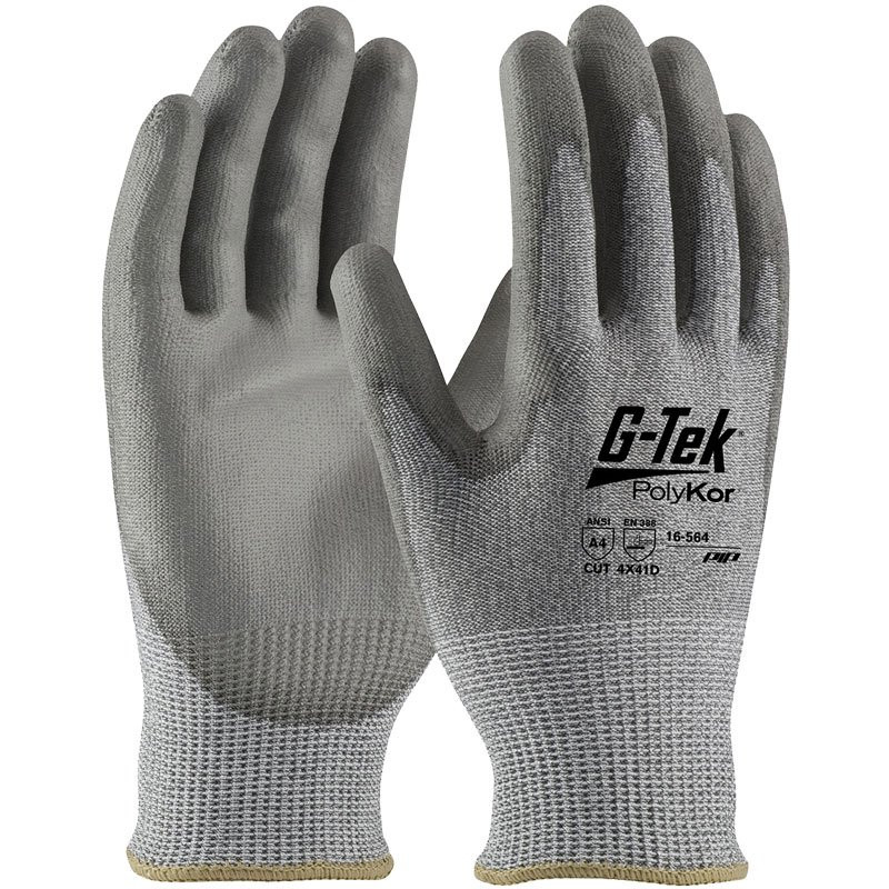 13ga HPPE Cut-Resistant Glove, Polyurethane Coated Palm, X-Small