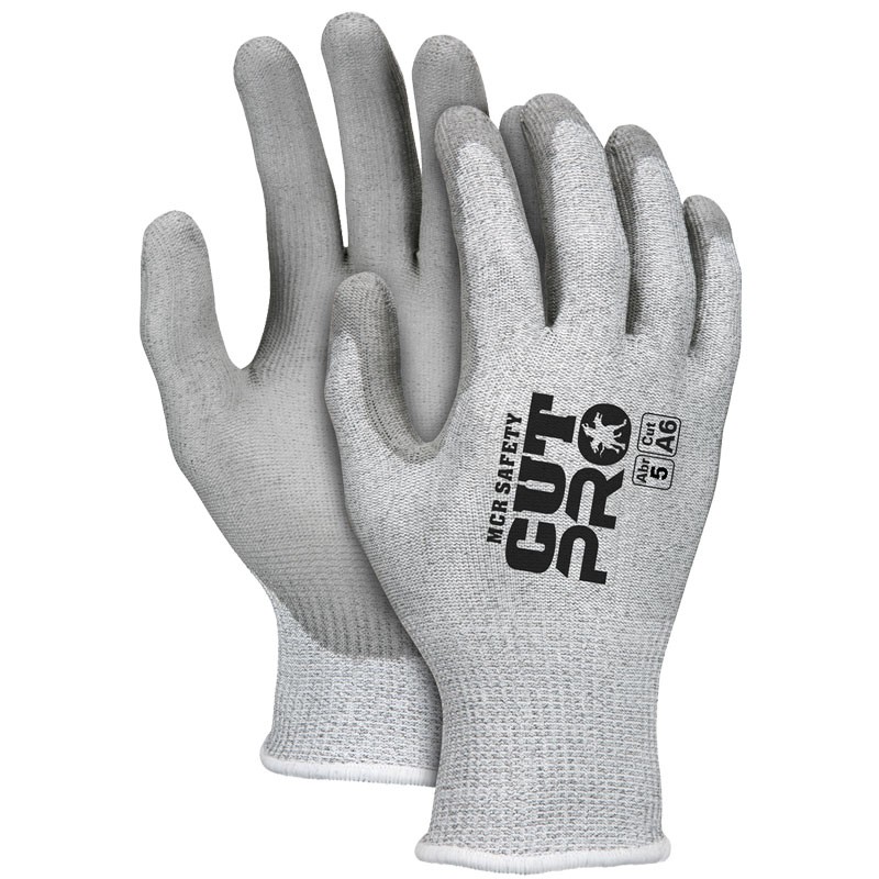 Cut Pro® Gray HPPE Glove, PU Coated Palm, TouchScreen Compatible, Large