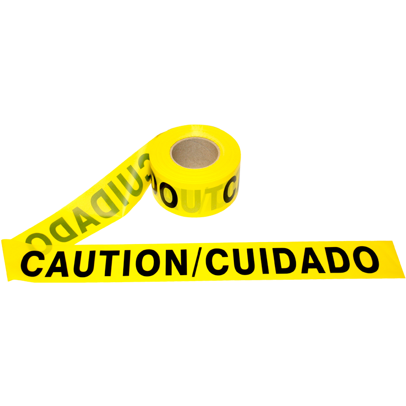 3" x 1,000' 2.0 mil Bilingual Caution/Cuidado Tape