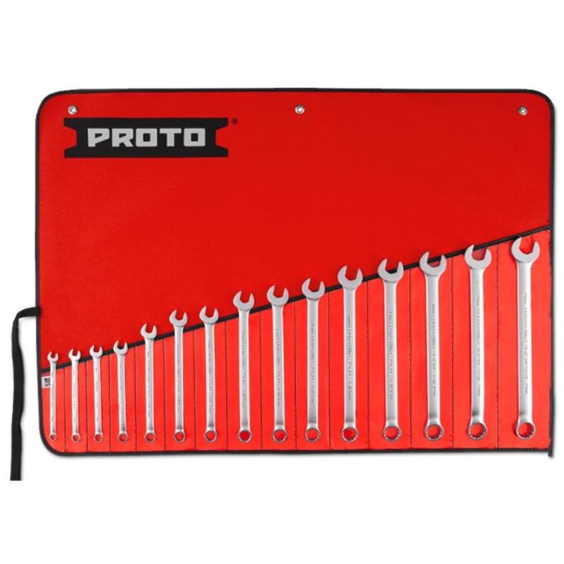 PROTO 15 Piece Satin Combination ASD Wrench Set - 12 Point
