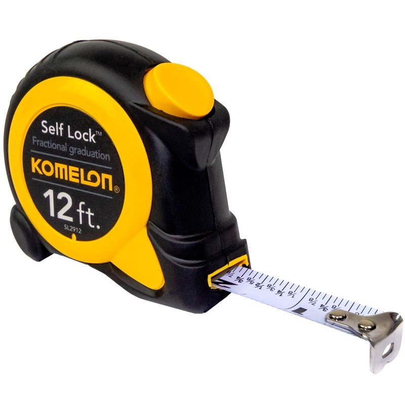 12' x 5/8" Komelon® Self Lock™ Tape Measure - Fractional Read