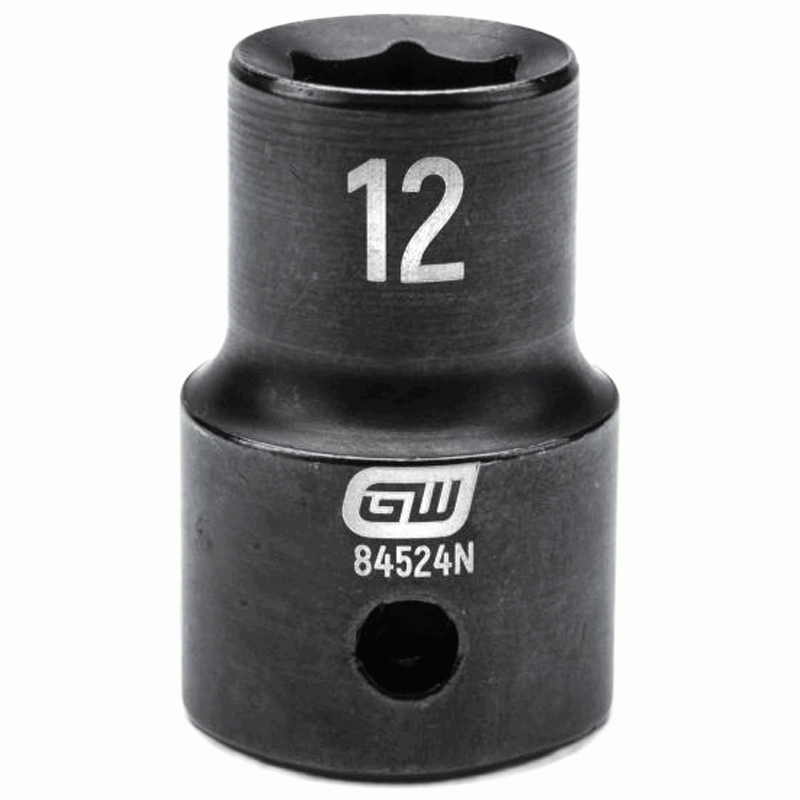 12MM x 1/2" Drive 6-Point Standard Impact Socket