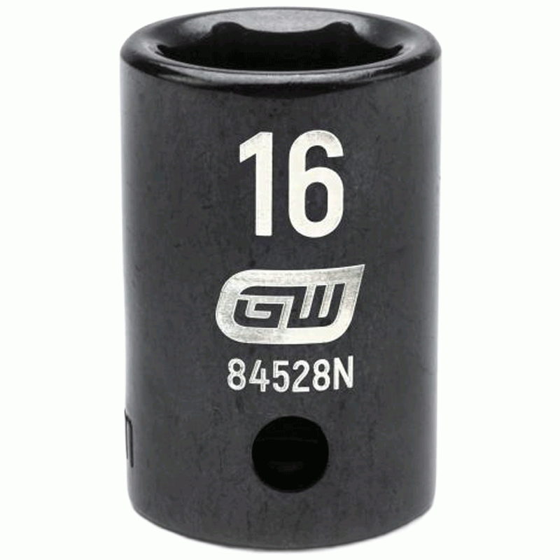 16MM x 1/2" Drive 6-Point Standard Impact Socket