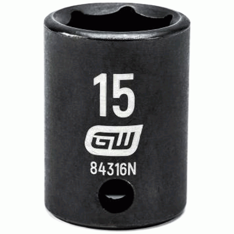 15MM x 3/8" Drive 6-Point Standard Impact Socket