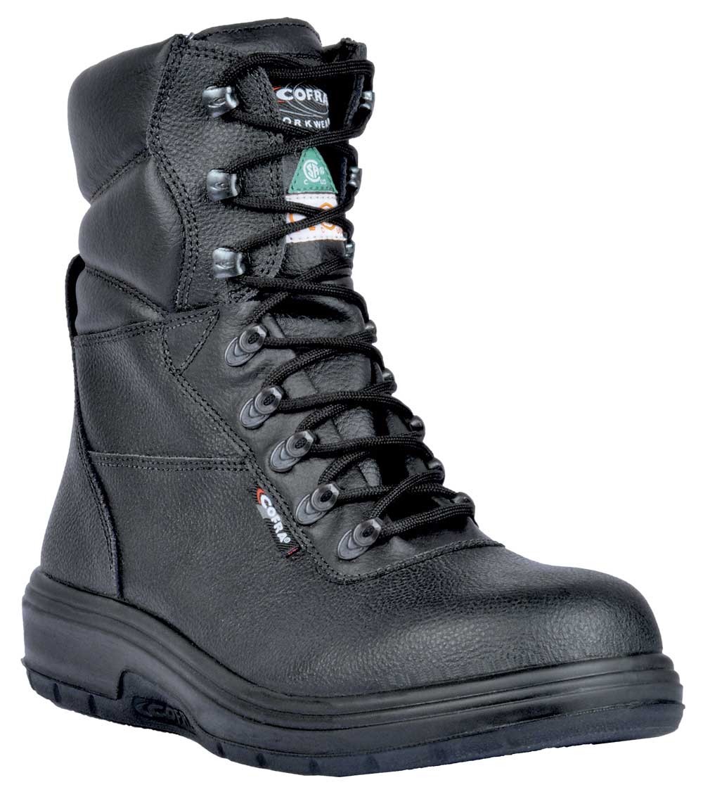 US Road Worker's Boot, Composite Toe, Puncture Resistant Plate, Black, Men's Size 6.5