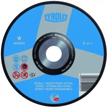 4-1/2" x .040" x 7/8" A60Q-BF Type 27 Tyrolit™ Basic 2-in-1 Cut Off Wheel (Max RPM: 13,300)