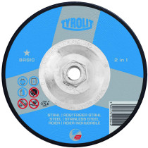 6" x 1/4" x 5/8-11 A30Q-BF Type 27 Tyrolit™ Basic 2-In-1 Cut Off Wheel, For Steel / Stainless (Max RPM: 10,200)