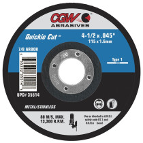 4 1/2 X .045 X 7/8 TYPE 1 CGW Quickie Cut Reinforced Cut-Off Wheel